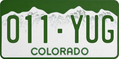 CO license plate 011YUG