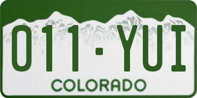 CO license plate 011YUI