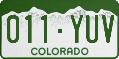 CO license plate 011YUV