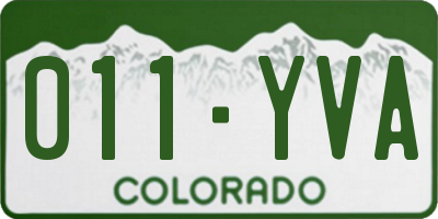 CO license plate 011YVA