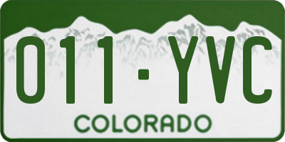 CO license plate 011YVC
