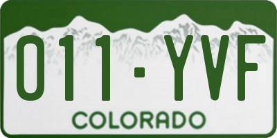 CO license plate 011YVF