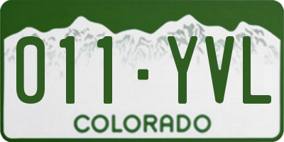 CO license plate 011YVL