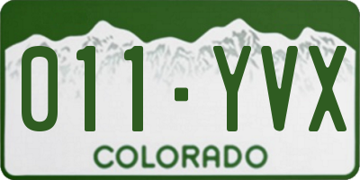 CO license plate 011YVX