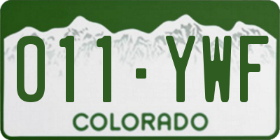 CO license plate 011YWF