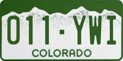 CO license plate 011YWI