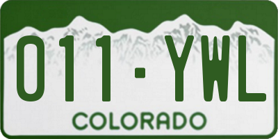 CO license plate 011YWL