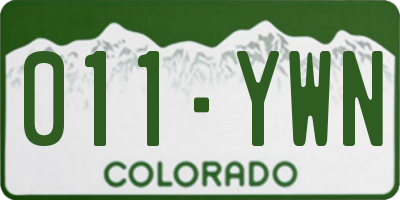 CO license plate 011YWN