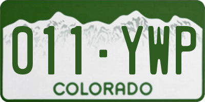 CO license plate 011YWP