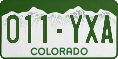CO license plate 011YXA