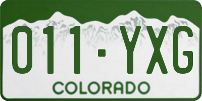 CO license plate 011YXG
