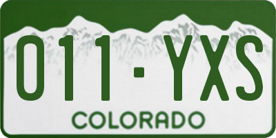 CO license plate 011YXS