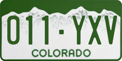 CO license plate 011YXV