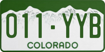 CO license plate 011YYB