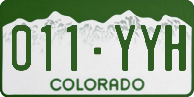 CO license plate 011YYH