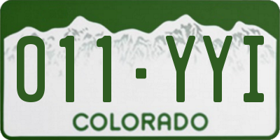 CO license plate 011YYI