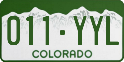 CO license plate 011YYL