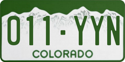 CO license plate 011YYN
