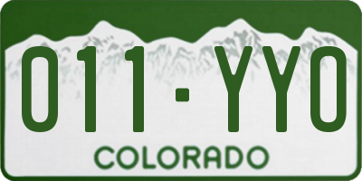 CO license plate 011YYO