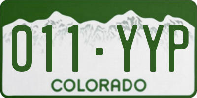 CO license plate 011YYP