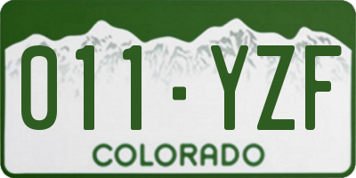 CO license plate 011YZF