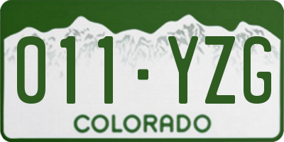 CO license plate 011YZG