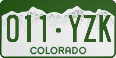 CO license plate 011YZK