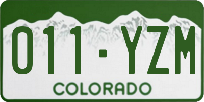 CO license plate 011YZM