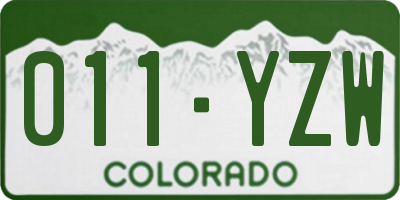 CO license plate 011YZW