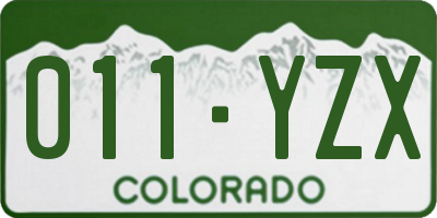 CO license plate 011YZX