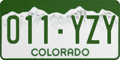 CO license plate 011YZY