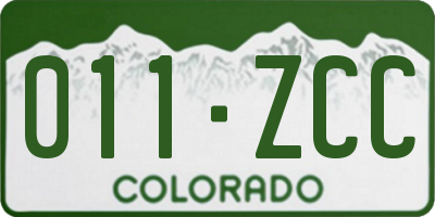 CO license plate 011ZCC