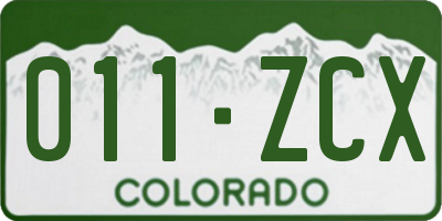 CO license plate 011ZCX