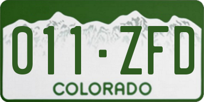 CO license plate 011ZFD