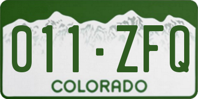 CO license plate 011ZFQ