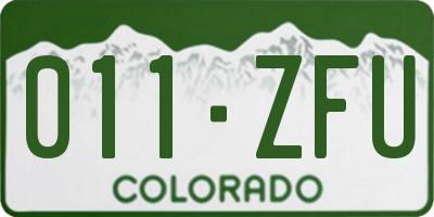 CO license plate 011ZFU