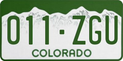 CO license plate 011ZGU