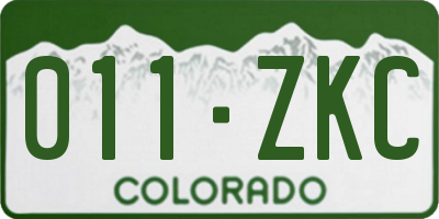 CO license plate 011ZKC