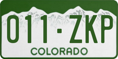 CO license plate 011ZKP