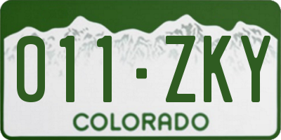 CO license plate 011ZKY