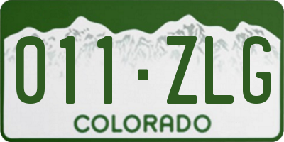 CO license plate 011ZLG