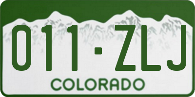 CO license plate 011ZLJ