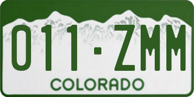 CO license plate 011ZMM