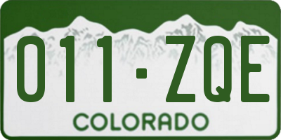 CO license plate 011ZQE