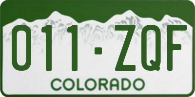 CO license plate 011ZQF