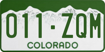 CO license plate 011ZQM