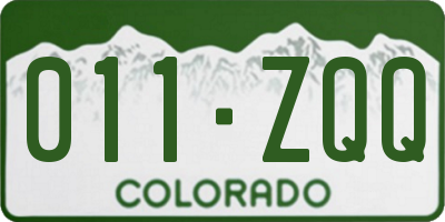 CO license plate 011ZQQ