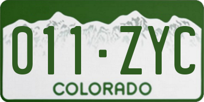 CO license plate 011ZYC