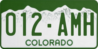 CO license plate 012AMH