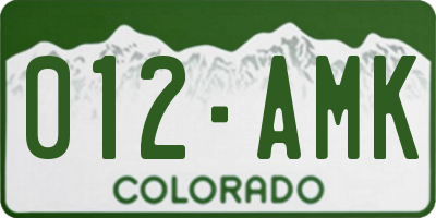 CO license plate 012AMK